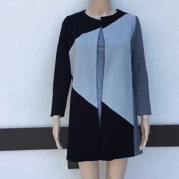 ANN TAYLOR cardigan Colorblock Geometric Cardigan Coat - Picture 3 of 8